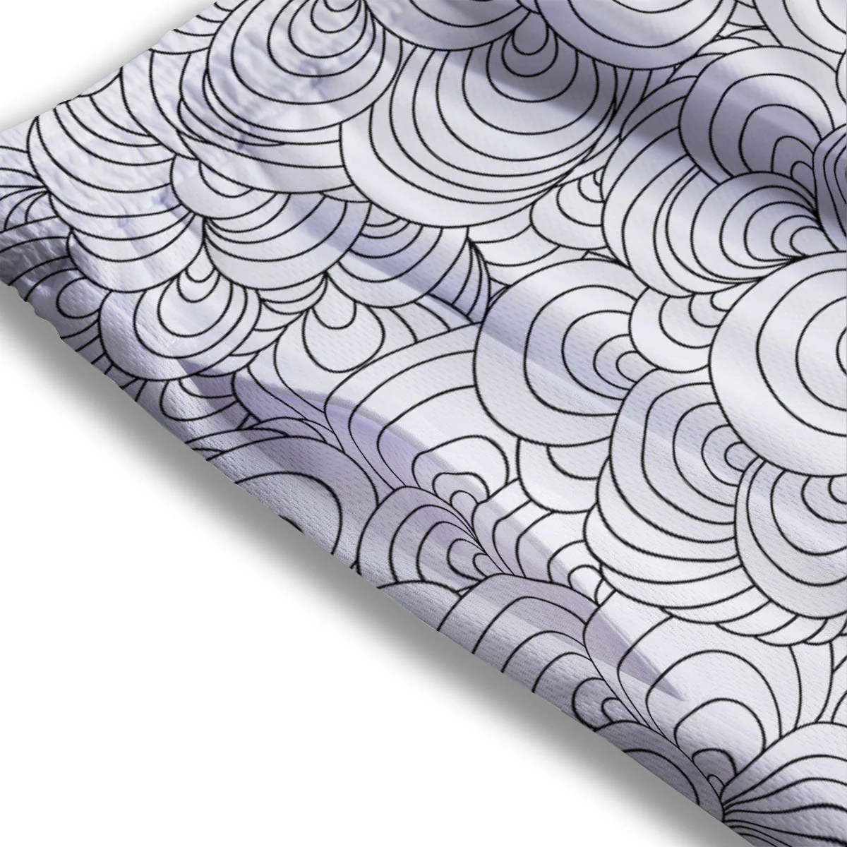 Zentangle White And Black Print Pattern Mesh Shorts - Image 3