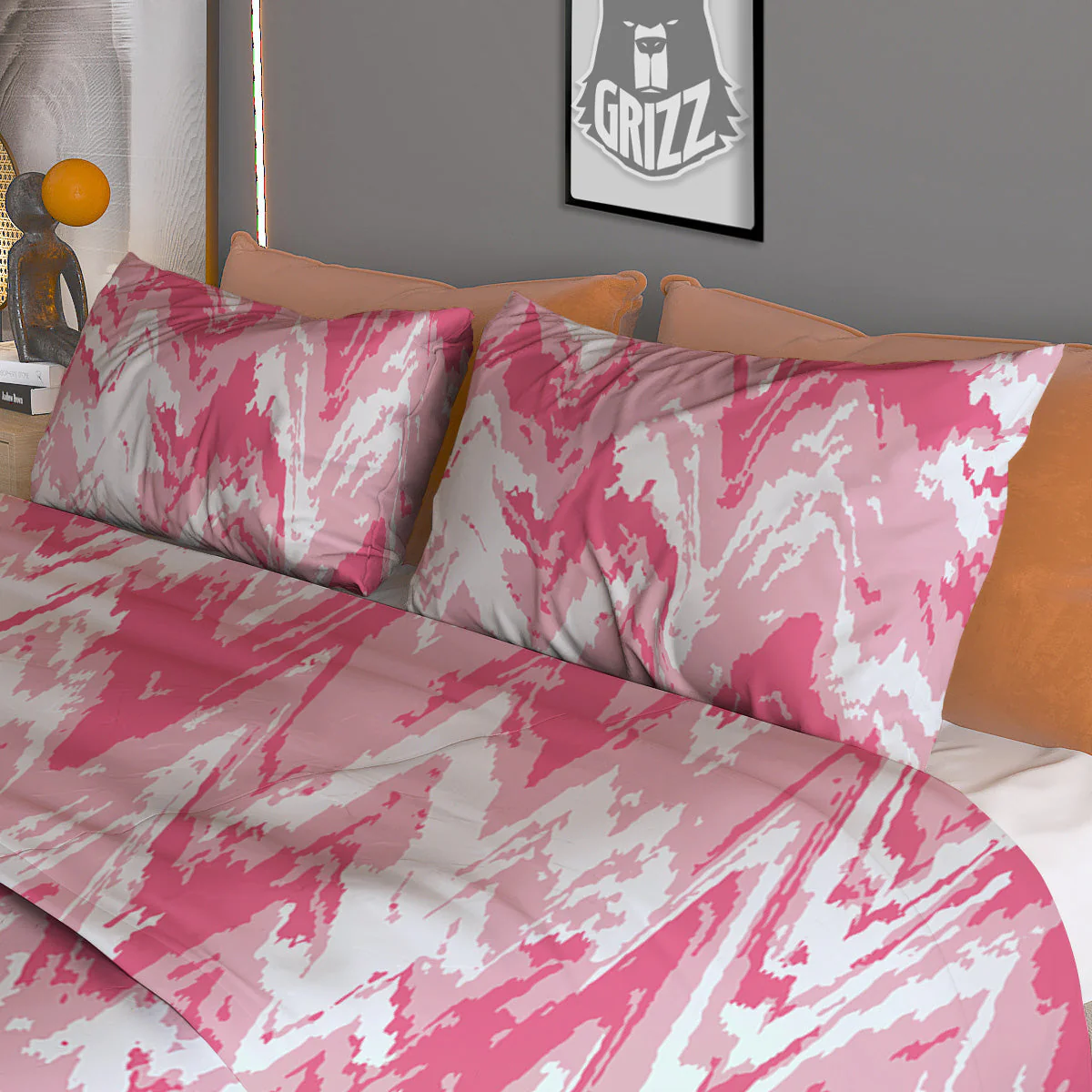 Zigzag Abstract Stripes Pink Print Pattern Duvet Cover Bedding Set - Image 3
