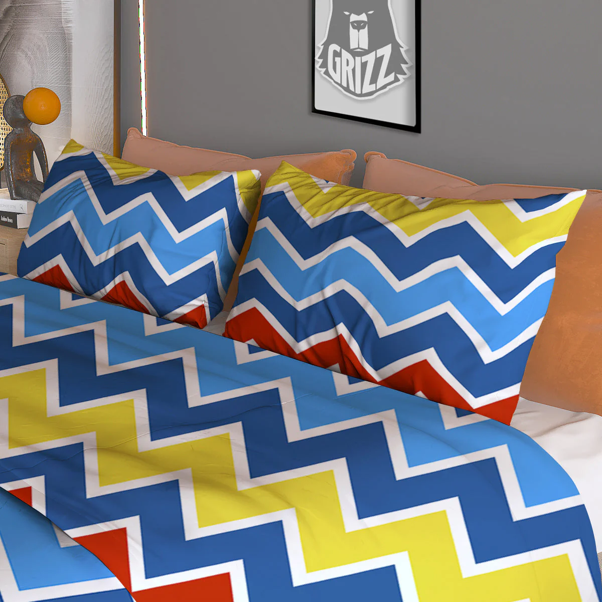 Zigzag Autism Awareness Color Print Pattern Duvet Cover Bedding Set - Image 3