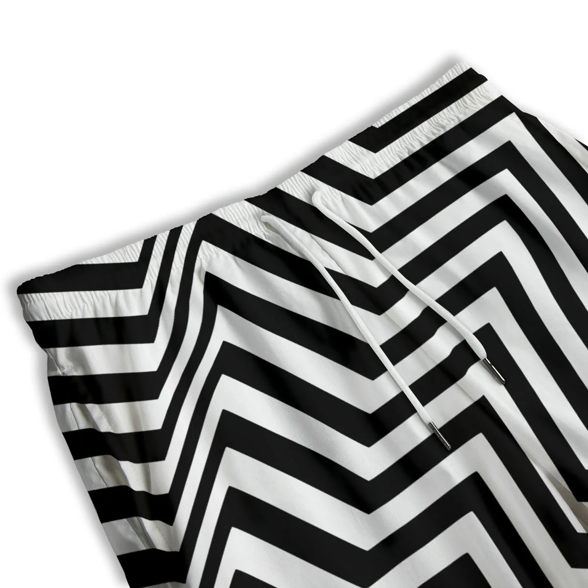 Zigzag Dazzle White And Black Print Men's Athletic Shorts - Image 3