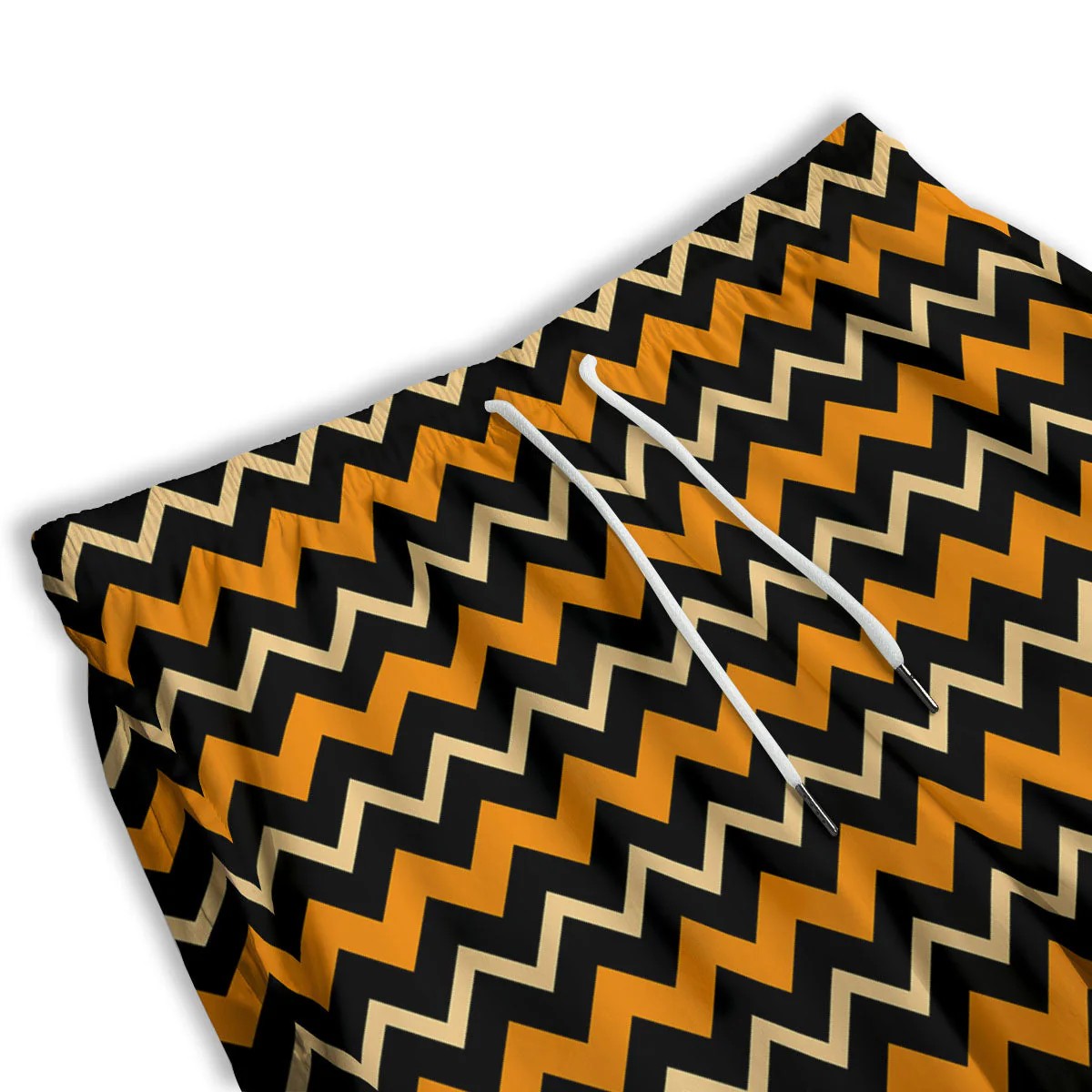Zigzag Halloween Print Pattern Men's Athletic Shorts - Image 3