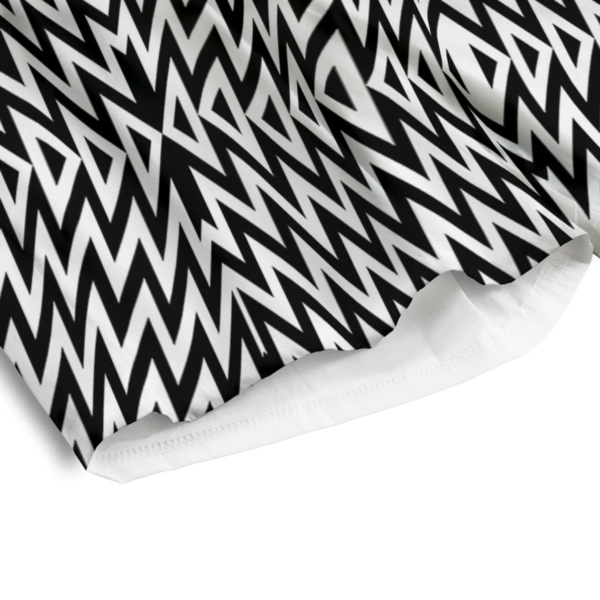 Zigzag Lines Black Print Pattern Men's Athletic Shorts - Image 4