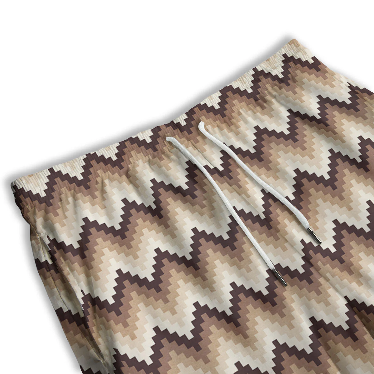 Zigzag Pixel Print Pattern Men's Athletic Shorts - Image 3