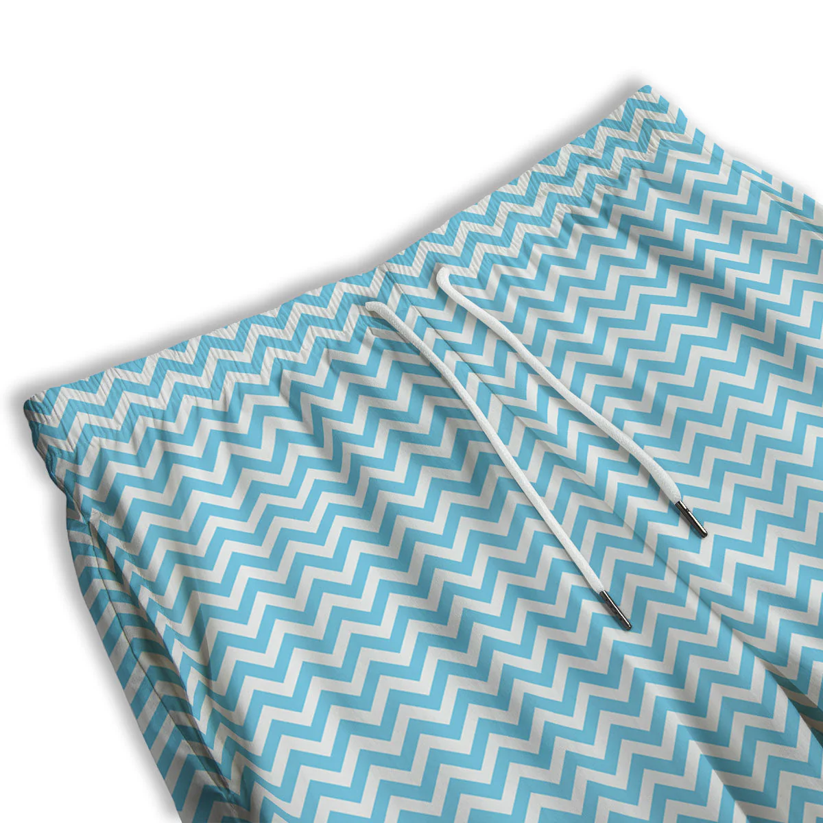 Zigzag White And Blue Print Pattern Men's Athletic Shorts - Image 3