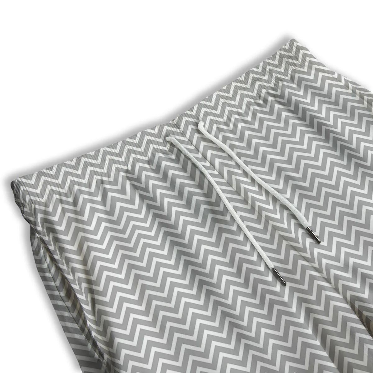 Zigzag White And Grey Print Pattern Men's Athletic Shorts - Image 3
