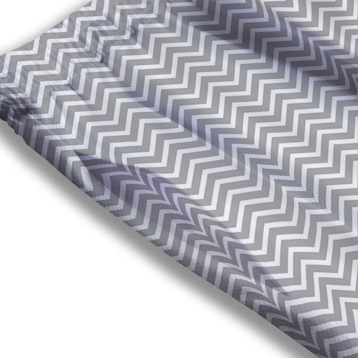 Zigzag White And Grey Print Pattern Mesh Shorts - Image 3