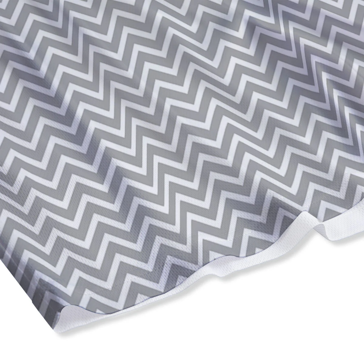 Zigzag White And Grey Print Pattern Mesh Shorts - Image 4