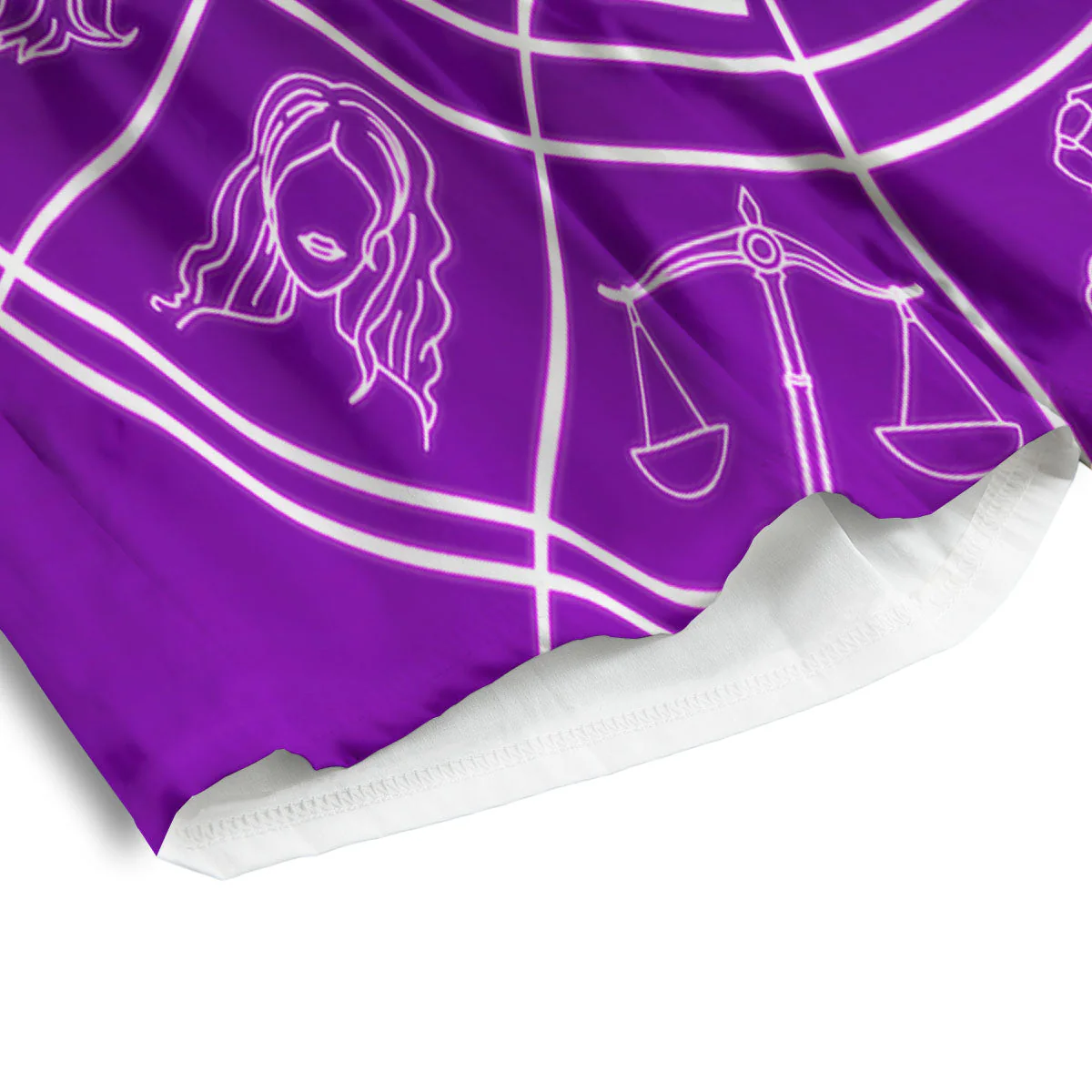 Zodiac Purple And White Signs Print Men's Athletic Shorts - Image 4