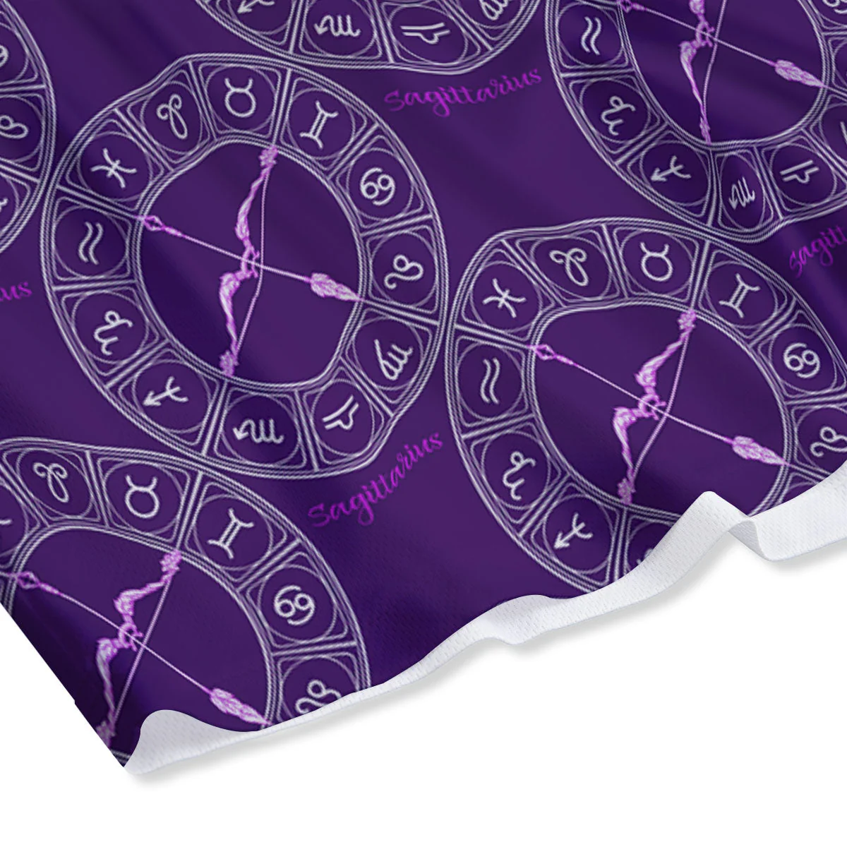 Zodiac Sagittarius Purple Print Pattern Mesh Shorts - Image 4
