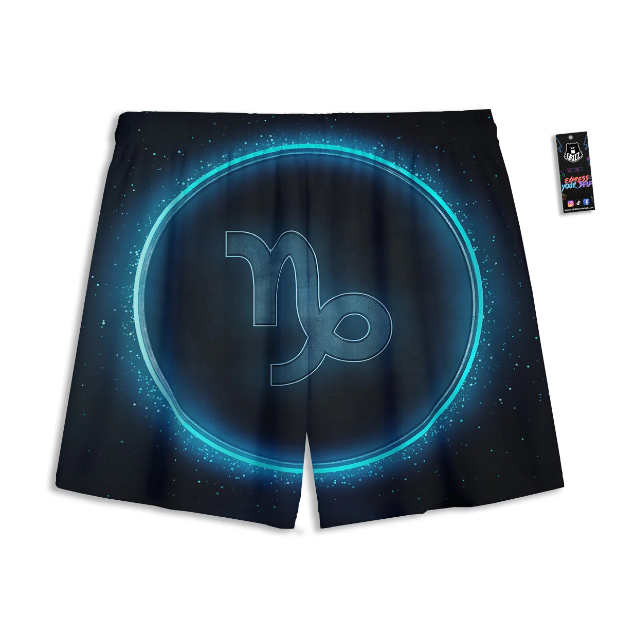 Zodiac Sign Blue Capricorn Print Mesh Shorts - Image 2