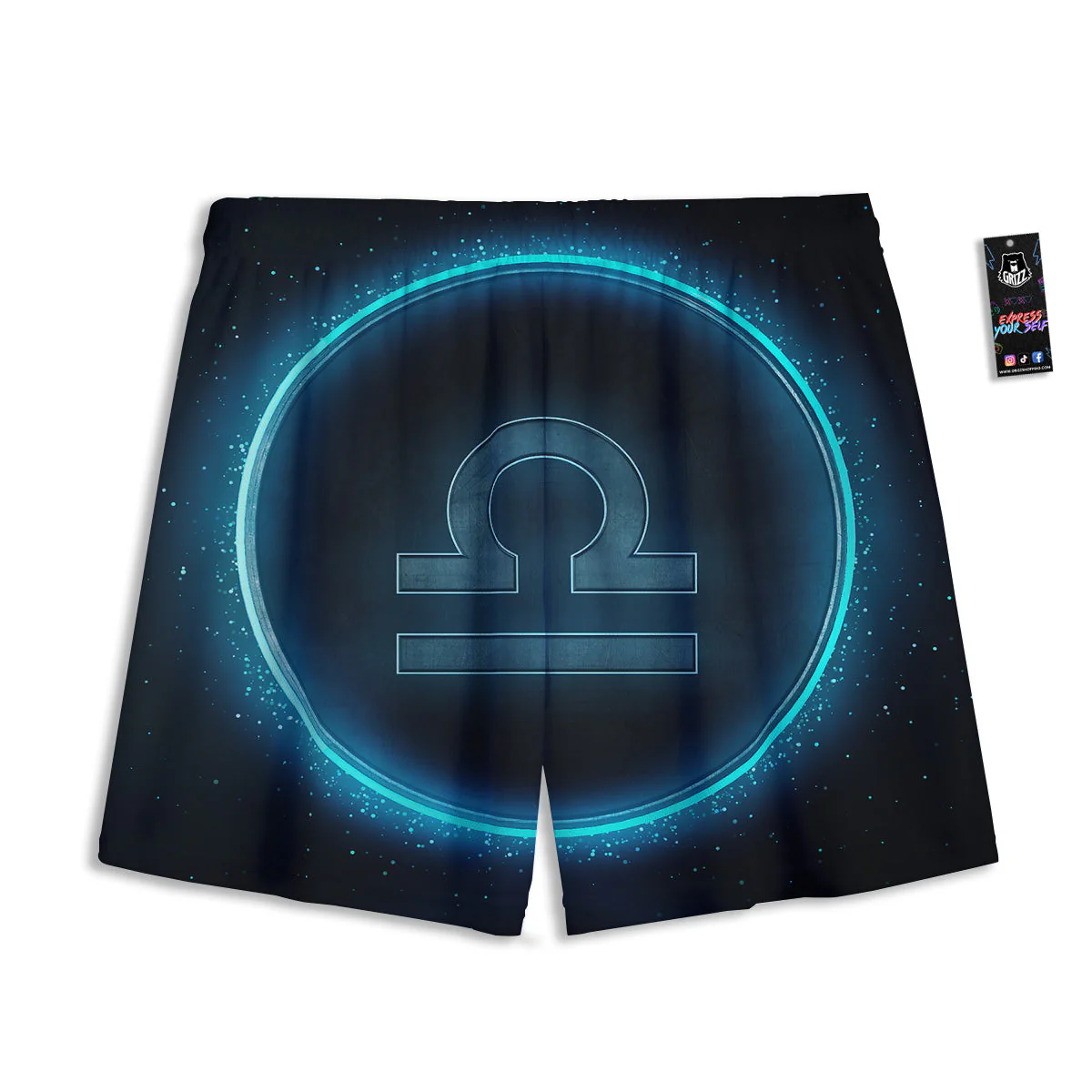 Zodiac Sign Blue Libra Print Mesh Shorts - Image 2