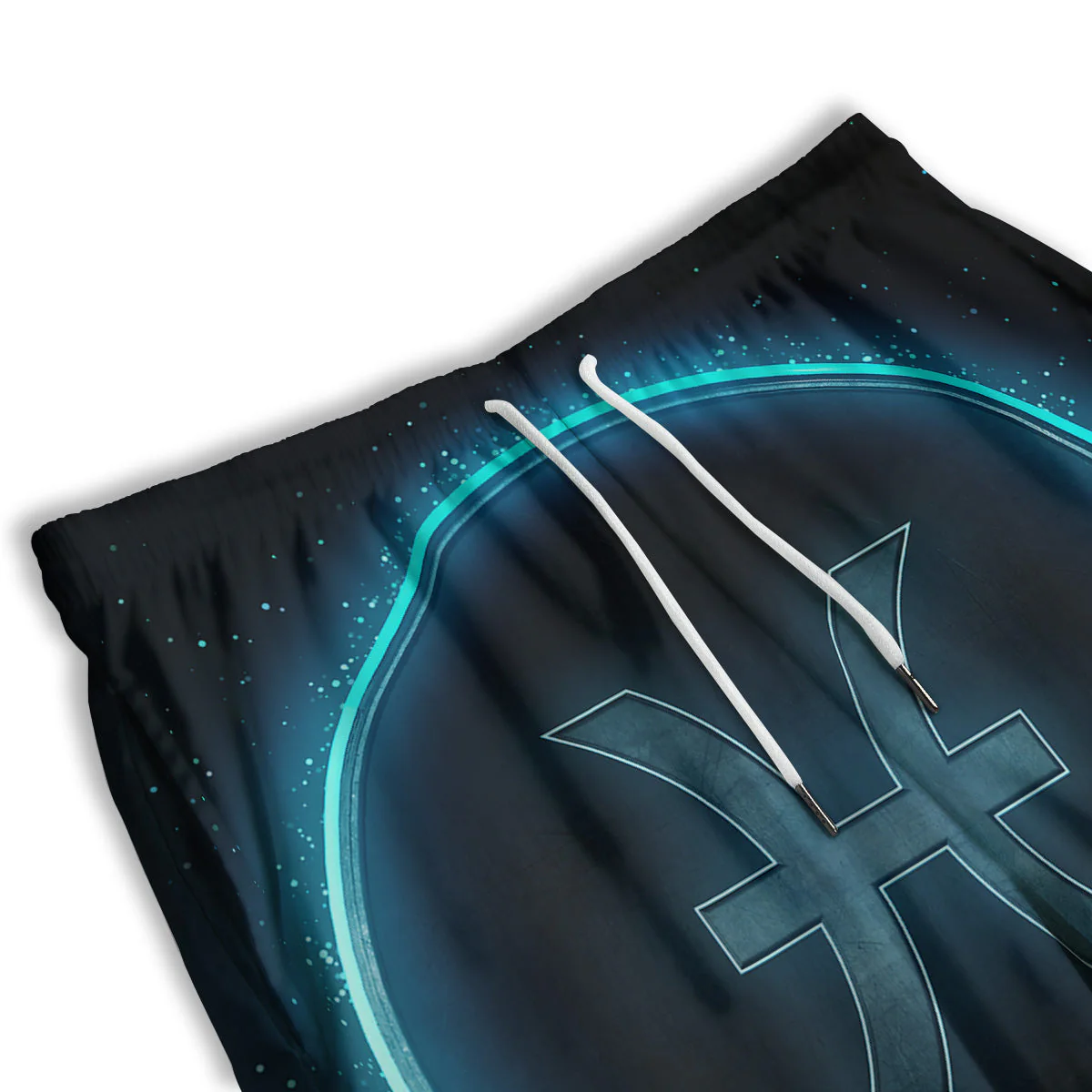 Zodiac Sign Blue Pisces Print Men's Athletic Shorts - Image 3