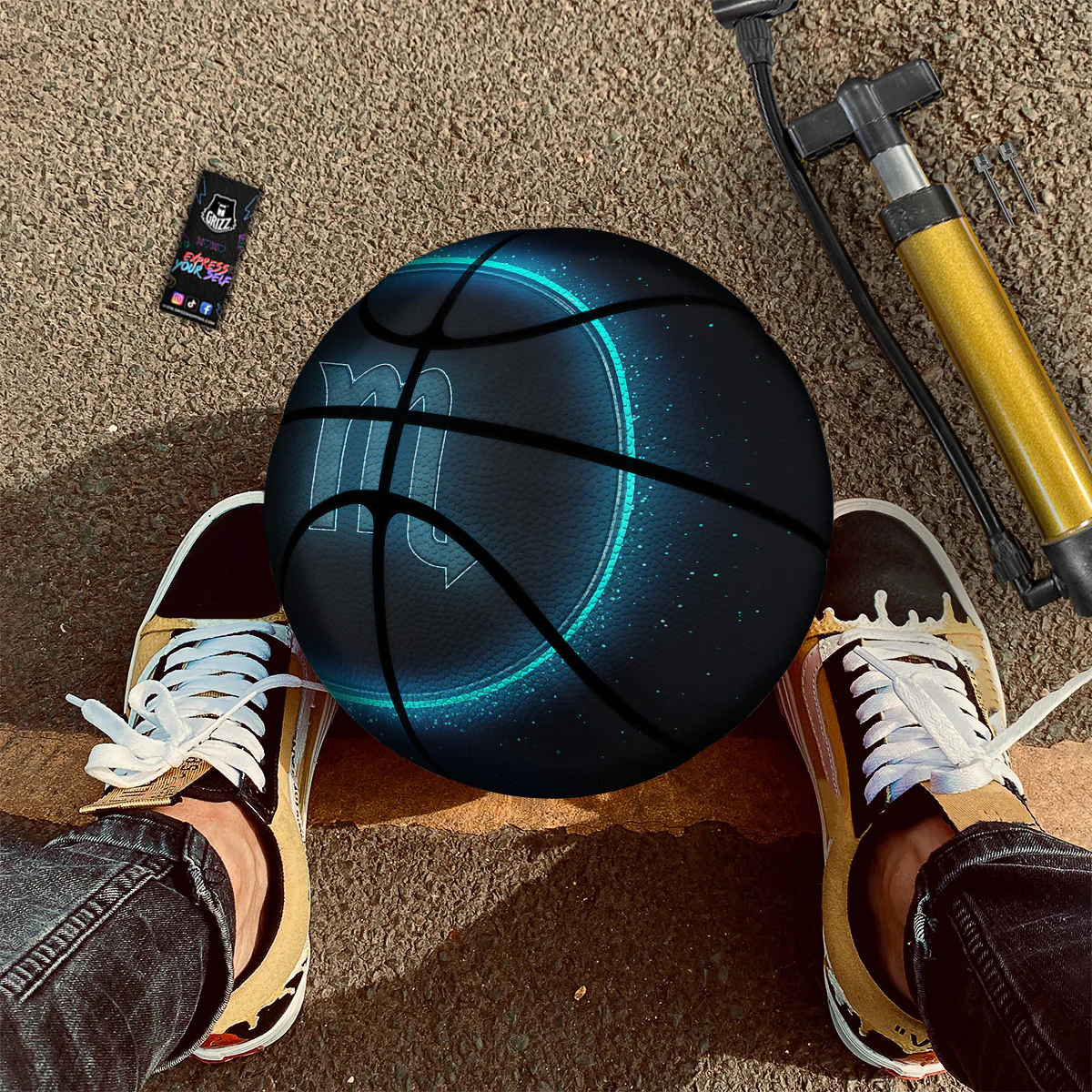 Zodiac Sign Blue Scorpio Print Basketball - Image 3