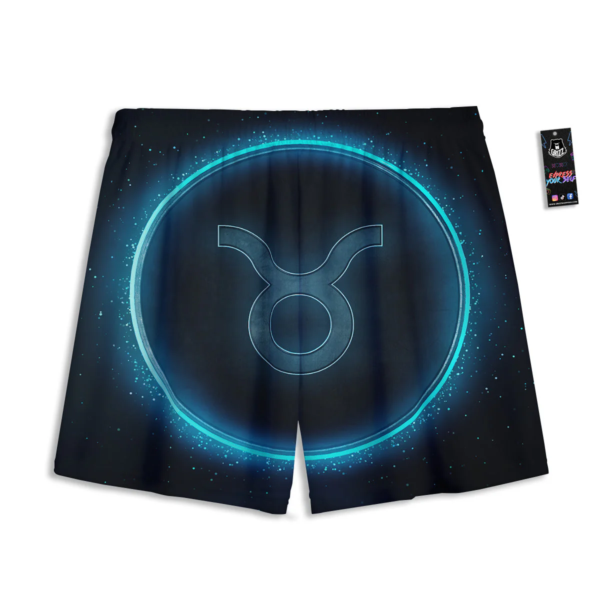 Zodiac Sign Blue Taurus Print Mesh Shorts - Image 2