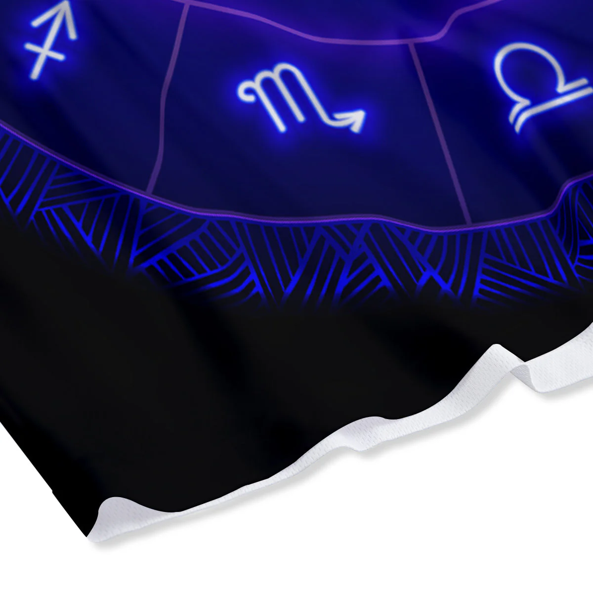 Zodiac Sign Dark Aquarius Print Mesh Shorts - Image 4