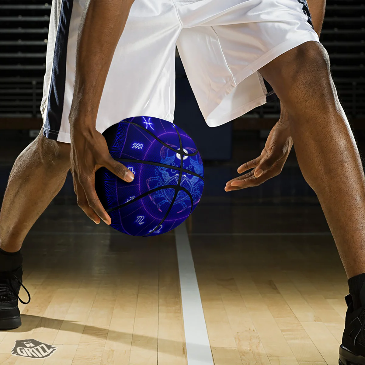 Zodiac Sign Dark Cancer Print Basketball - Image 3