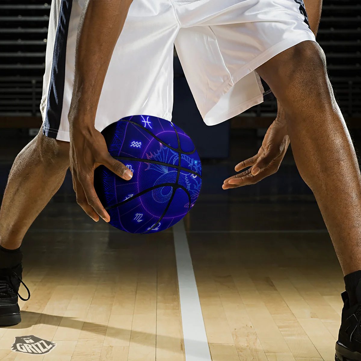 Zodiac Sign Dark Capricorn Print Basketball - Image 3
