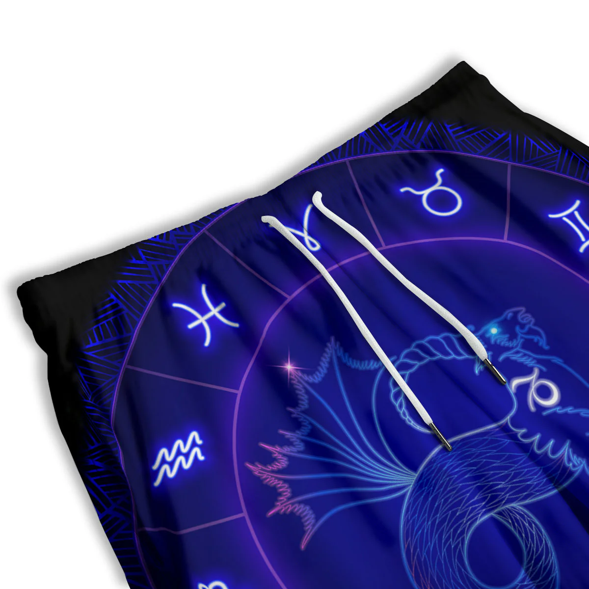Zodiac Sign Dark Capricorn Print Men's Athletic Shorts - Image 3