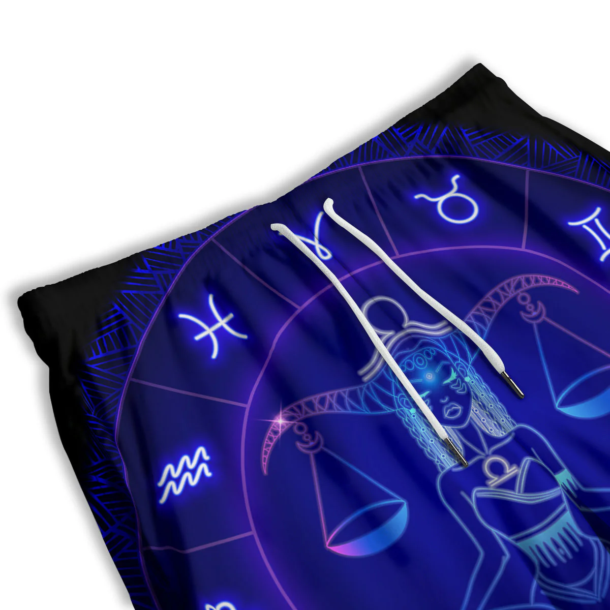 Zodiac Sign Dark Libra Print Men's Athletic Shorts - Image 3