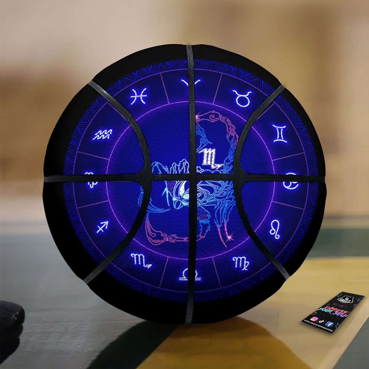 Zodiac Sign Dark Scorpio Print Basketball