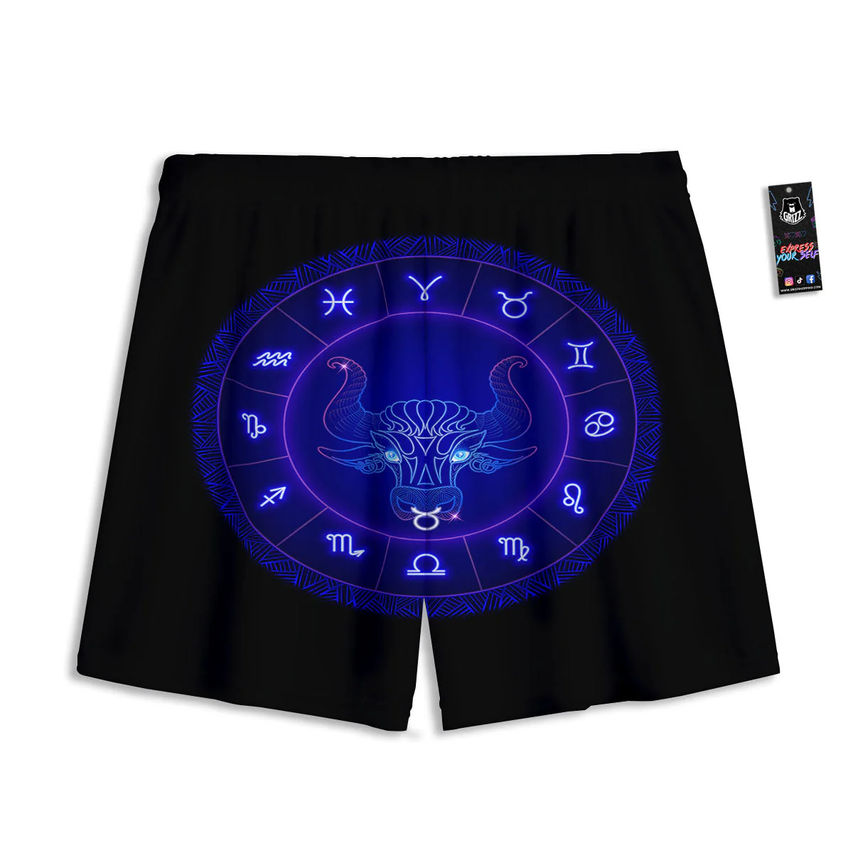 Zodiac Sign Dark Taurus Print Mesh Shorts - Image 2