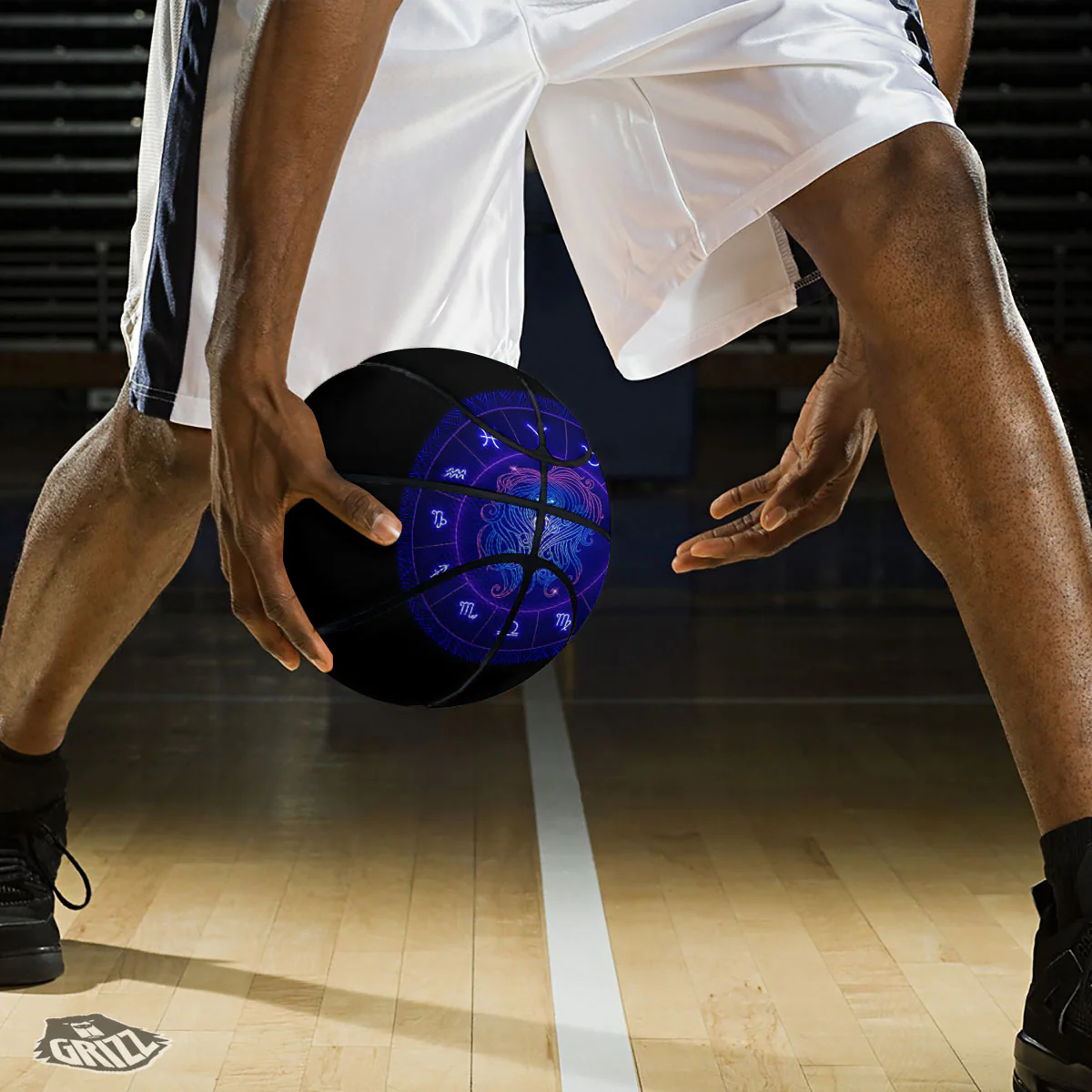 Zodiac Sign Dark Virgo Print Basketball - Image 3