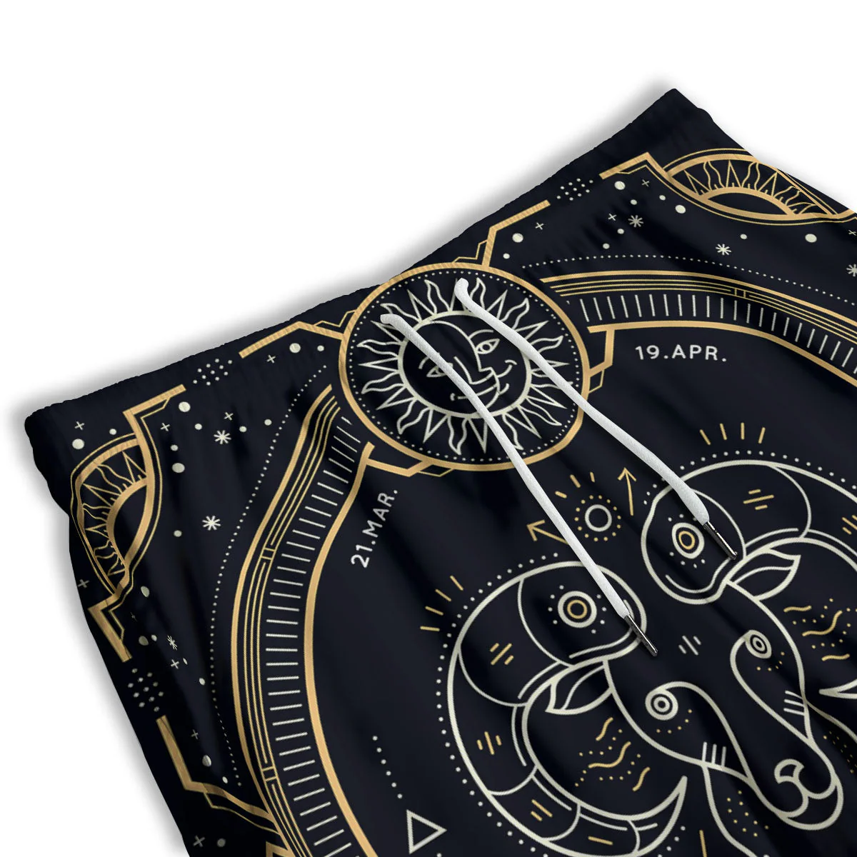 Zodiac Sign Vintage Aries Print Men's Athletic Shorts - Image 3