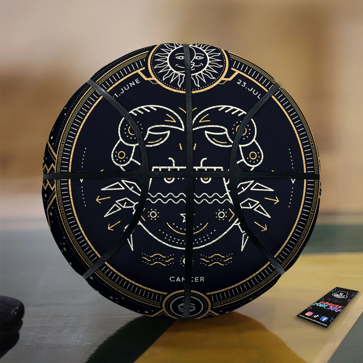 Zodiac Sign Vintage Cancer Print Basketball