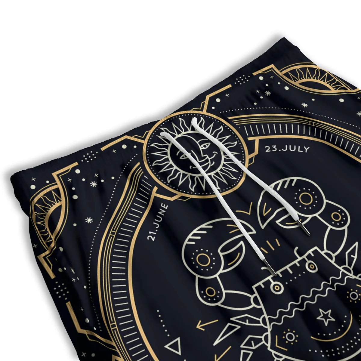 Zodiac Sign Vintage Cancer Print Men's Athletic Shorts - Image 3