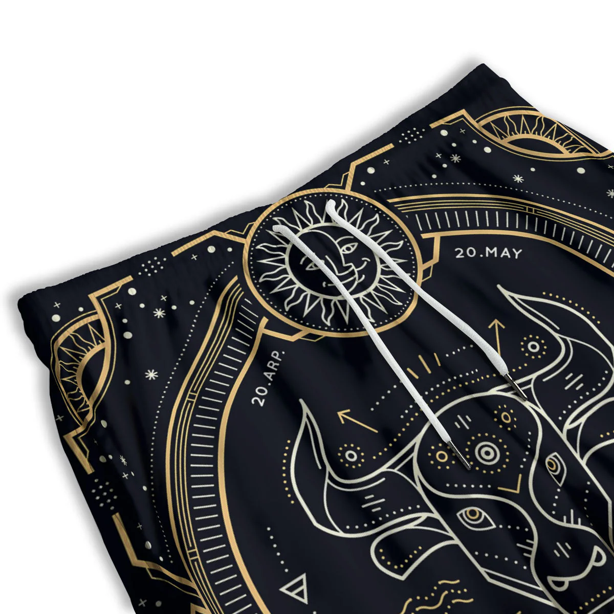 Zodiac Sign Vintage Taurus Print Men's Athletic Shorts - Image 3