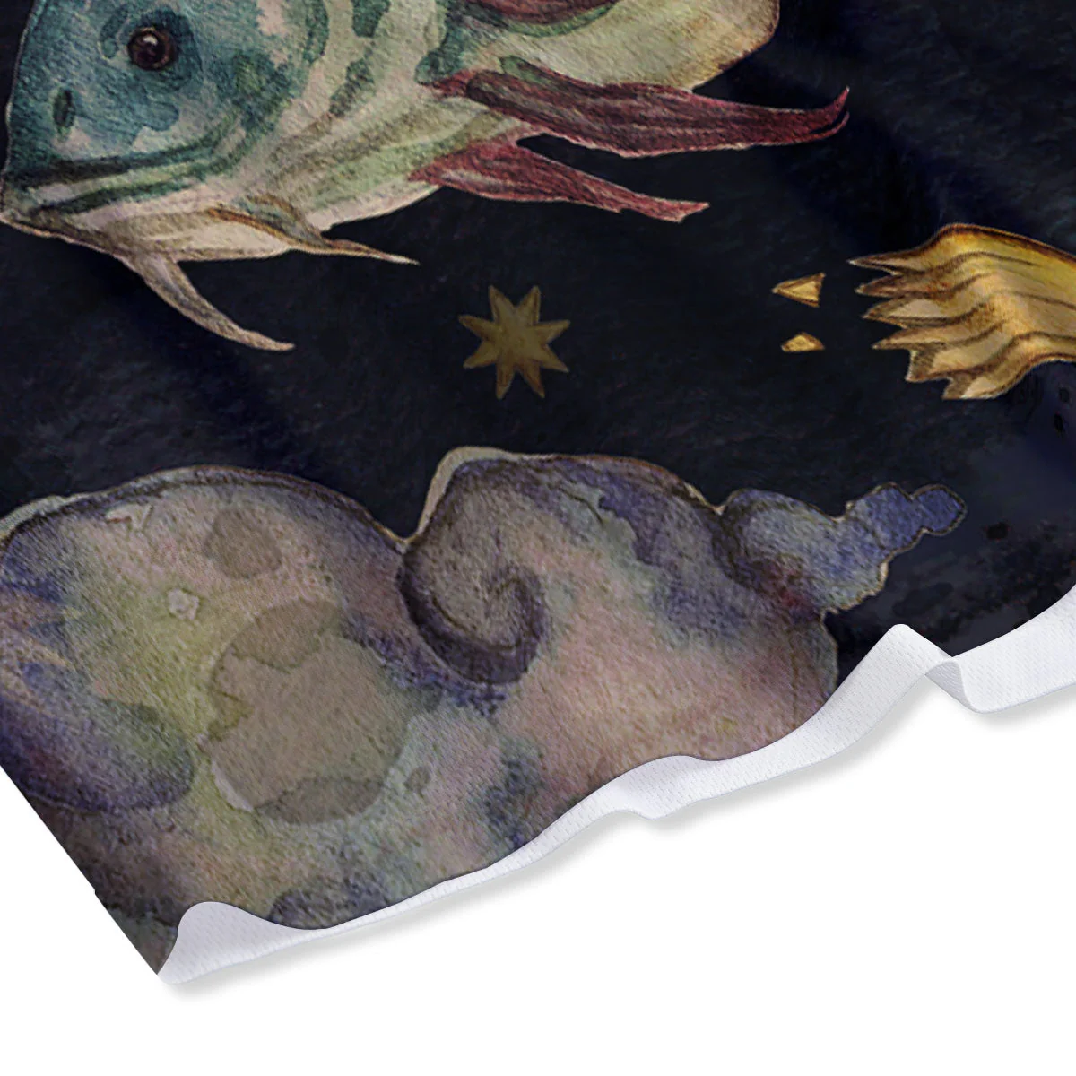 Zodiac Sign Watercolor Pisces Print Mesh Shorts - Image 4