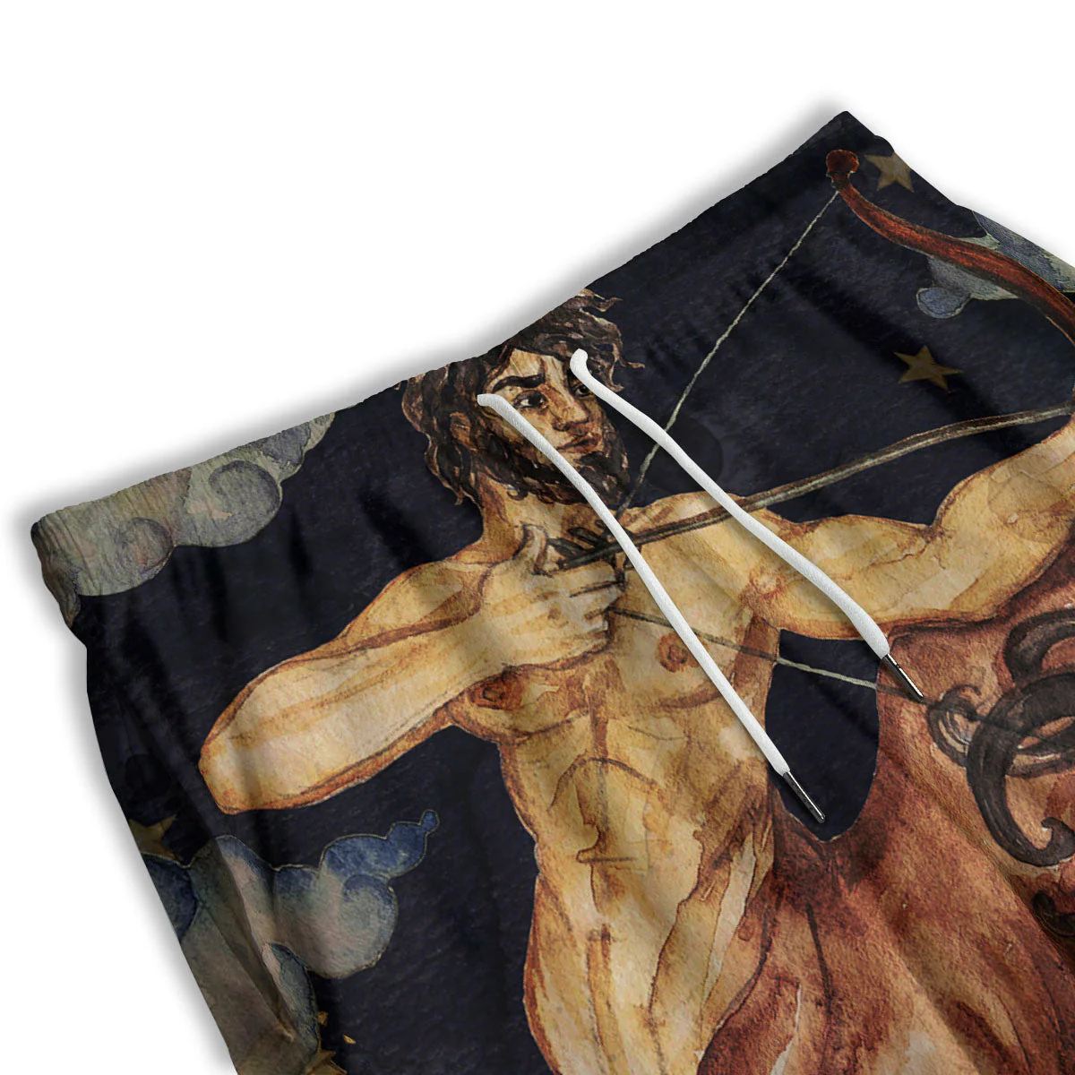 Zodiac Sign Watercolor Sagittarius Print Men's Athletic Shorts - Image 3