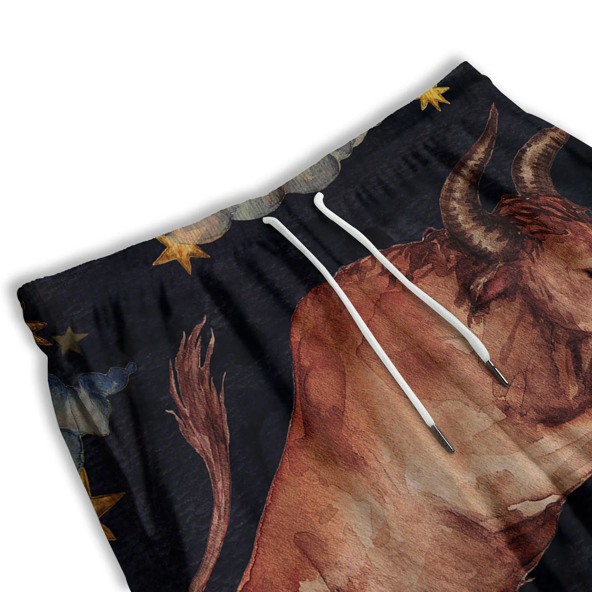 Zodiac Sign Watercolor Taurus Print Men's Athletic Shorts - Image 3