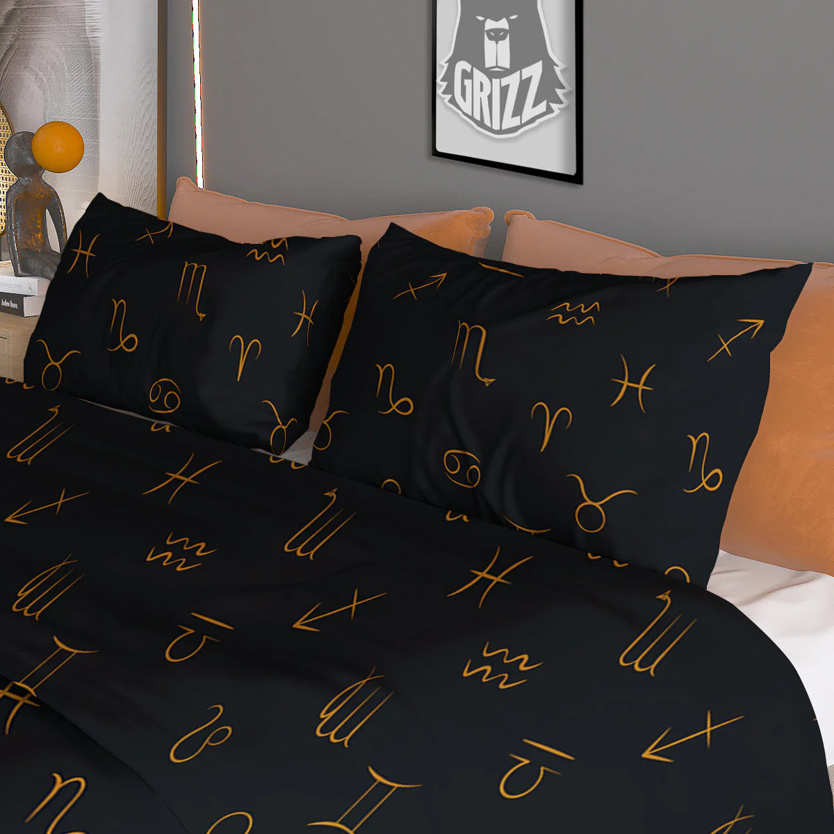 Zodiac Signs Astrological Print Pattern Duvet Cover Bedding Set - Image 3
