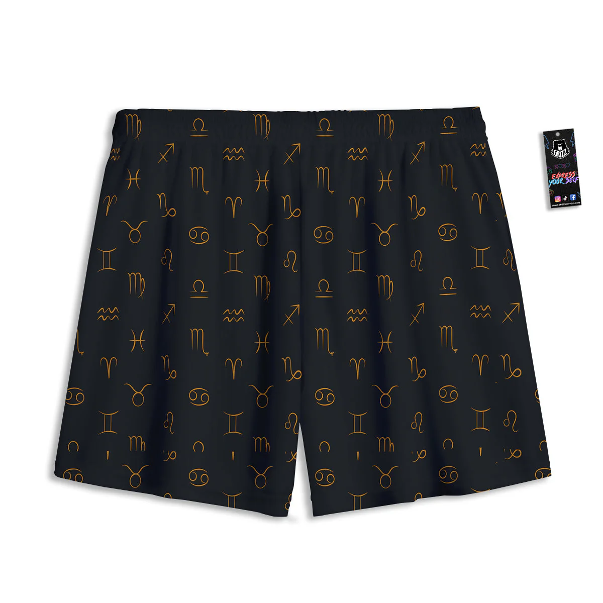 Zodiac Signs Astrological Print Pattern Mesh Shorts - Image 2