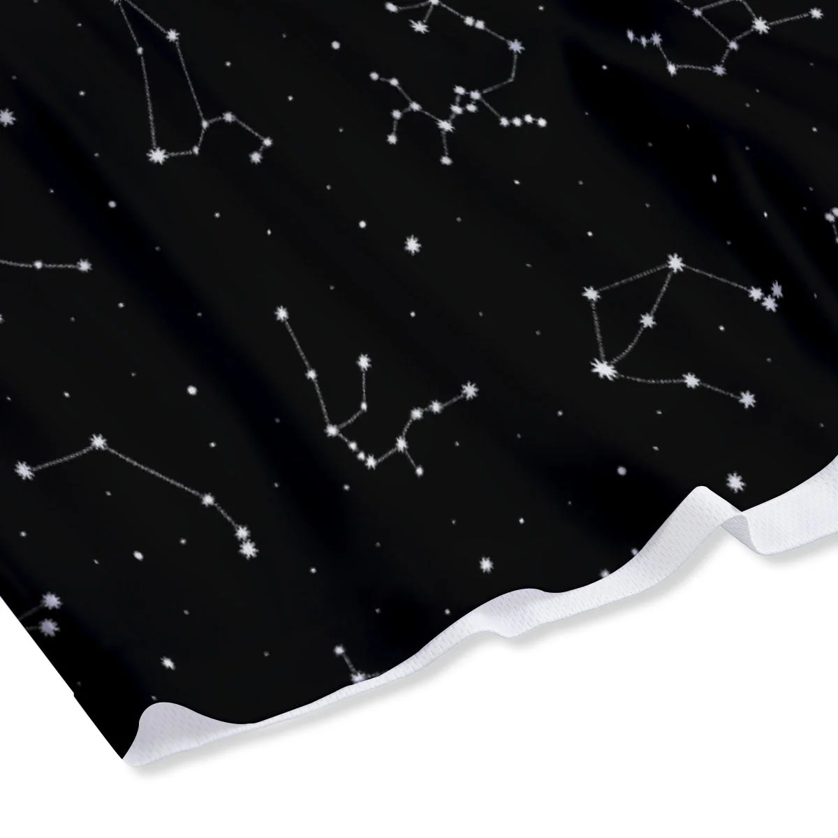Zodiac Stars White And Black Print Mesh Shorts - Image 4