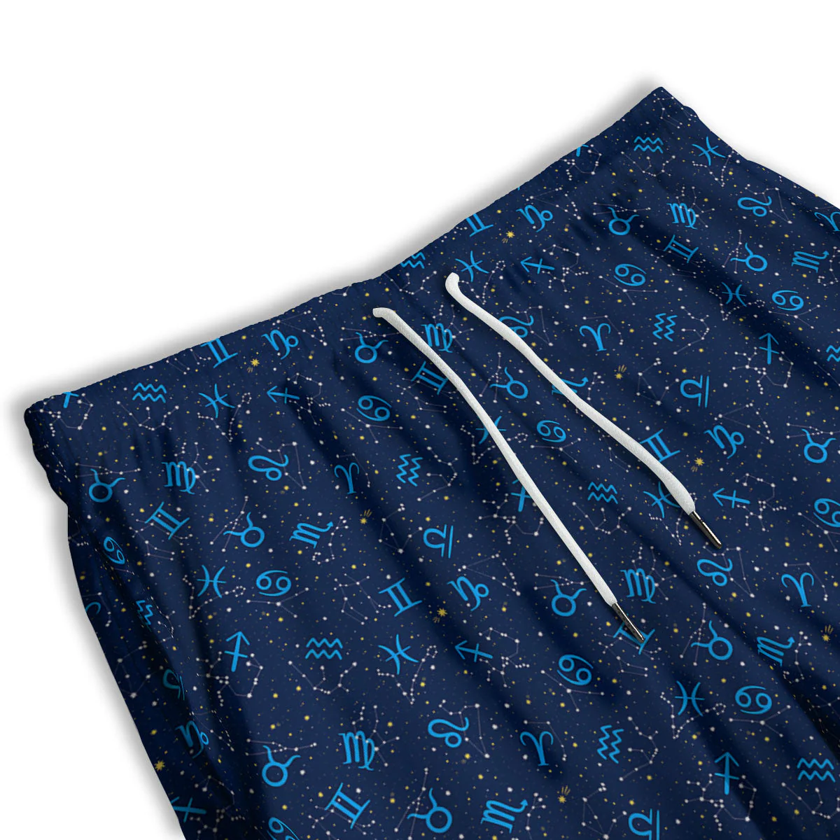 Zodiac Symbols Blue Print Pattern Men's Athletic Shorts - Image 3