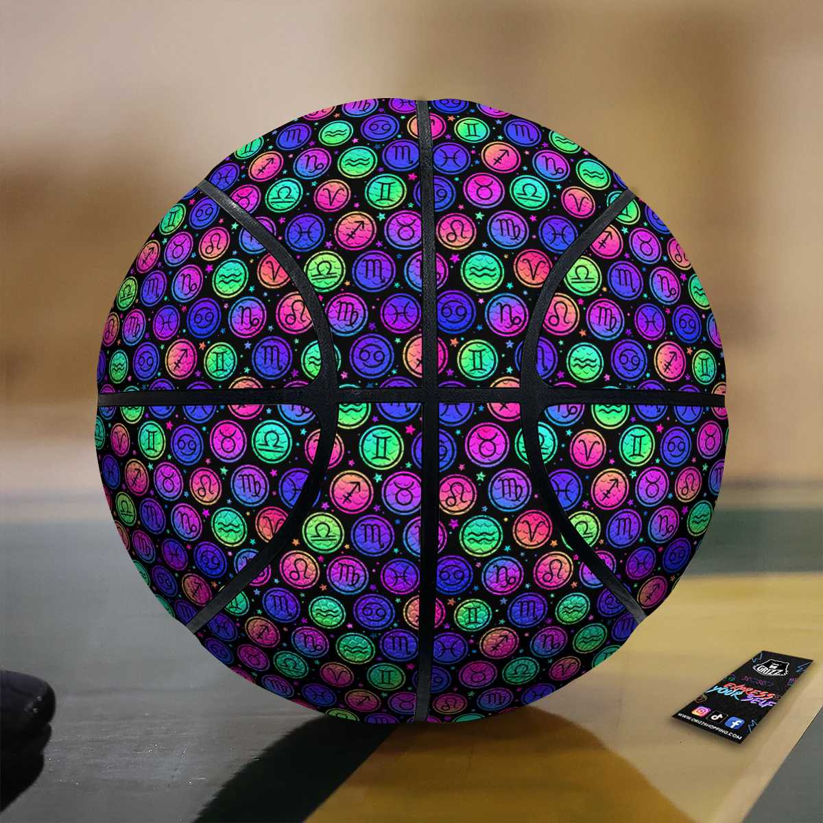Zodiac Symbols Colorful Print Pattern Basketball