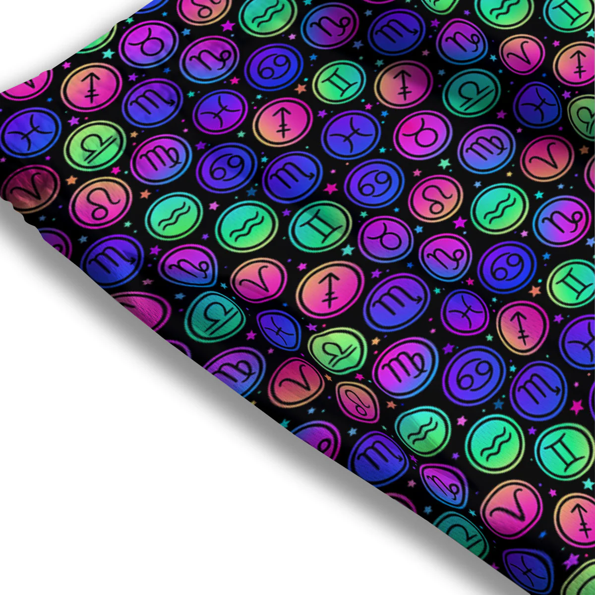 Zodiac Symbols Colorful Print Pattern Mesh Shorts - Image 3