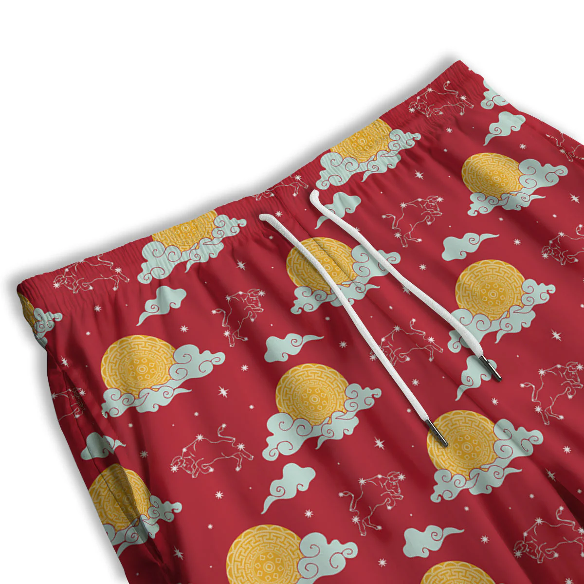 Zodiac Taurus Sky Chinese Year Print Pattern Men's Athletic Shorts - Image 3