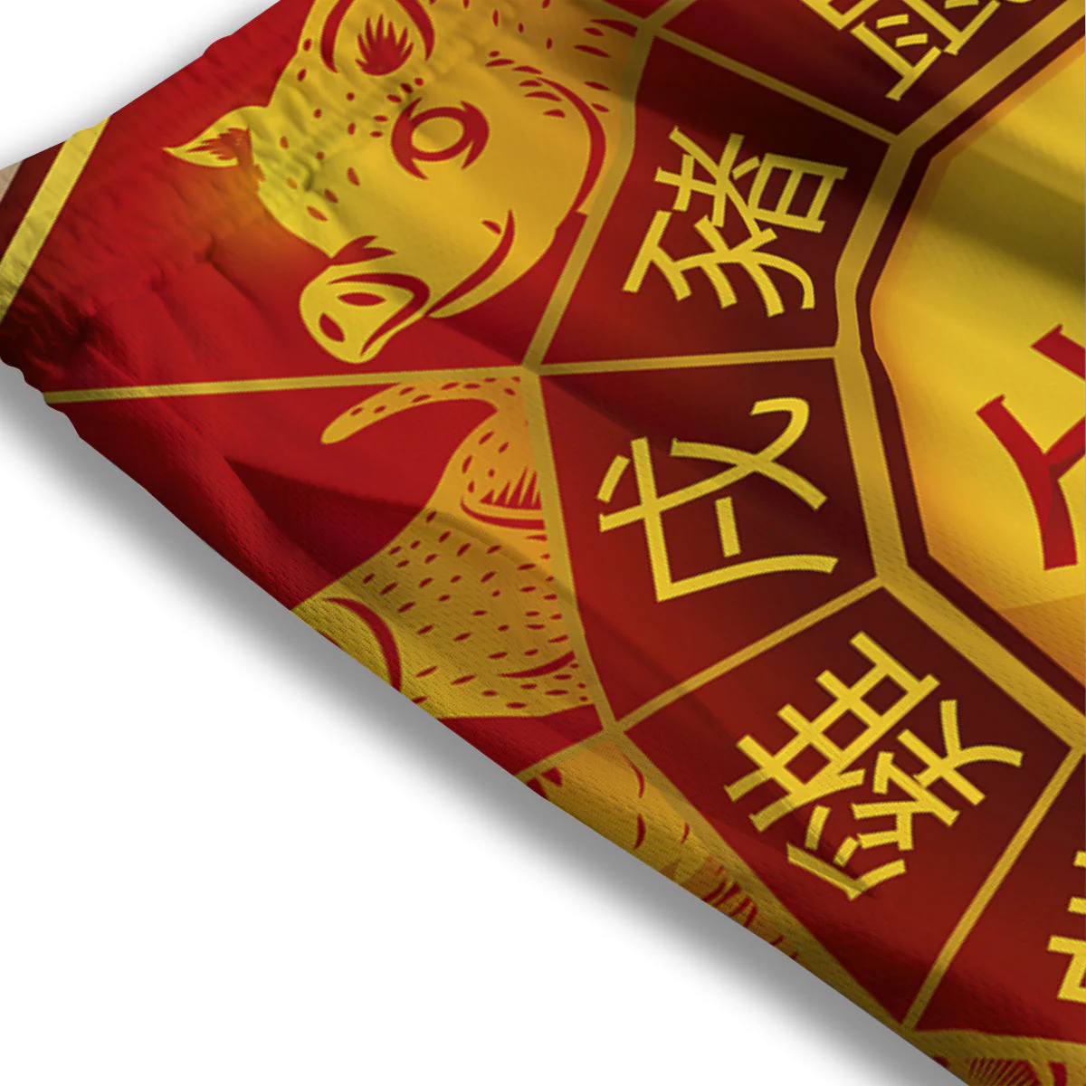 Zodiac Wheel Colourful Chinese Print Mesh Shorts - Image 3
