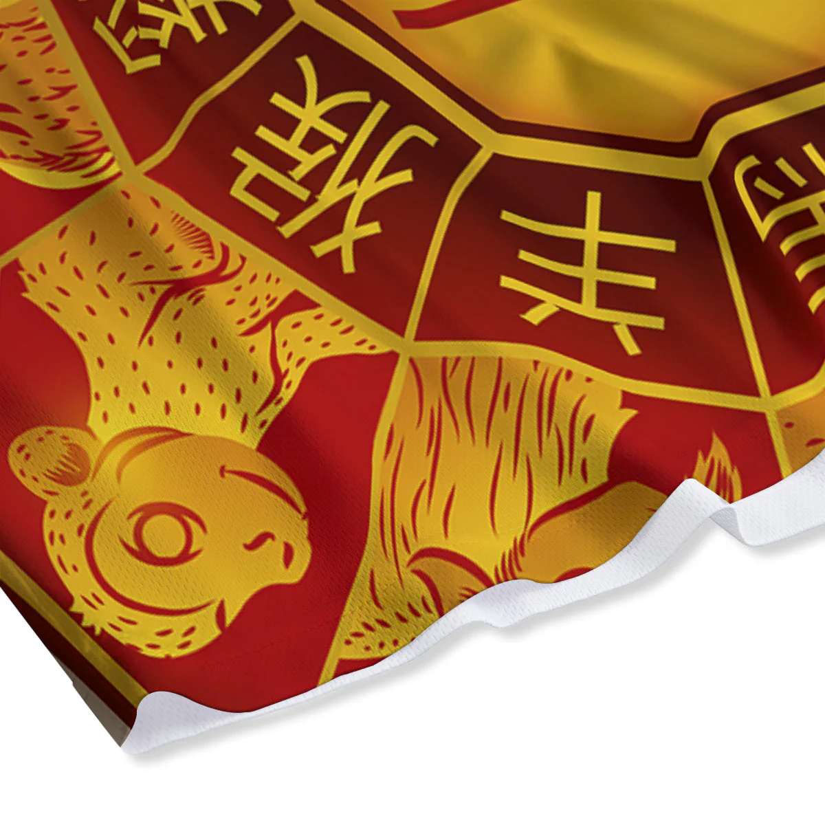 Zodiac Wheel Colourful Chinese Print Mesh Shorts - Image 4