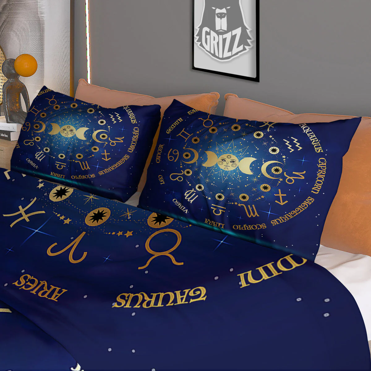 Zodiac Wheel Galaxy Print Duvet Cover Bedding Set - Image 3