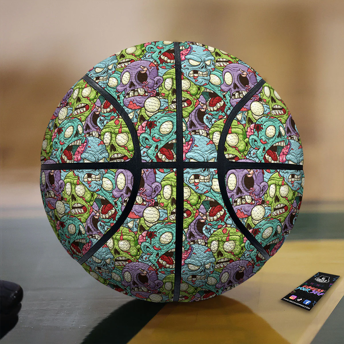 Zombie Bloody Print Pattern Basketball