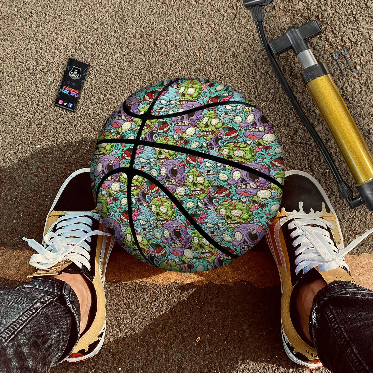 Zombie Bloody Print Pattern Basketball - Image 2