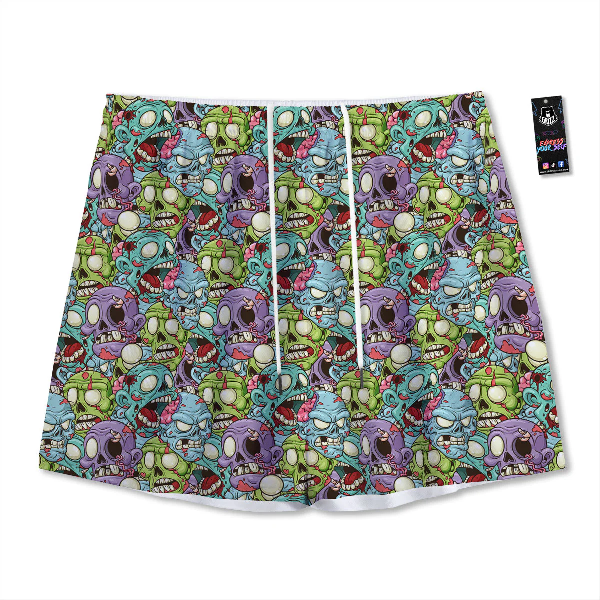 Zombie Bloody Print Pattern Mesh Shorts