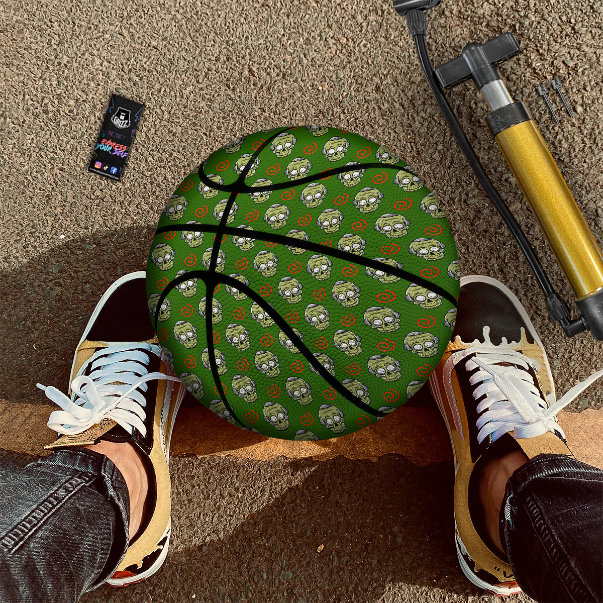Zombie Cartoon Print Pattern Basketball - Image 2