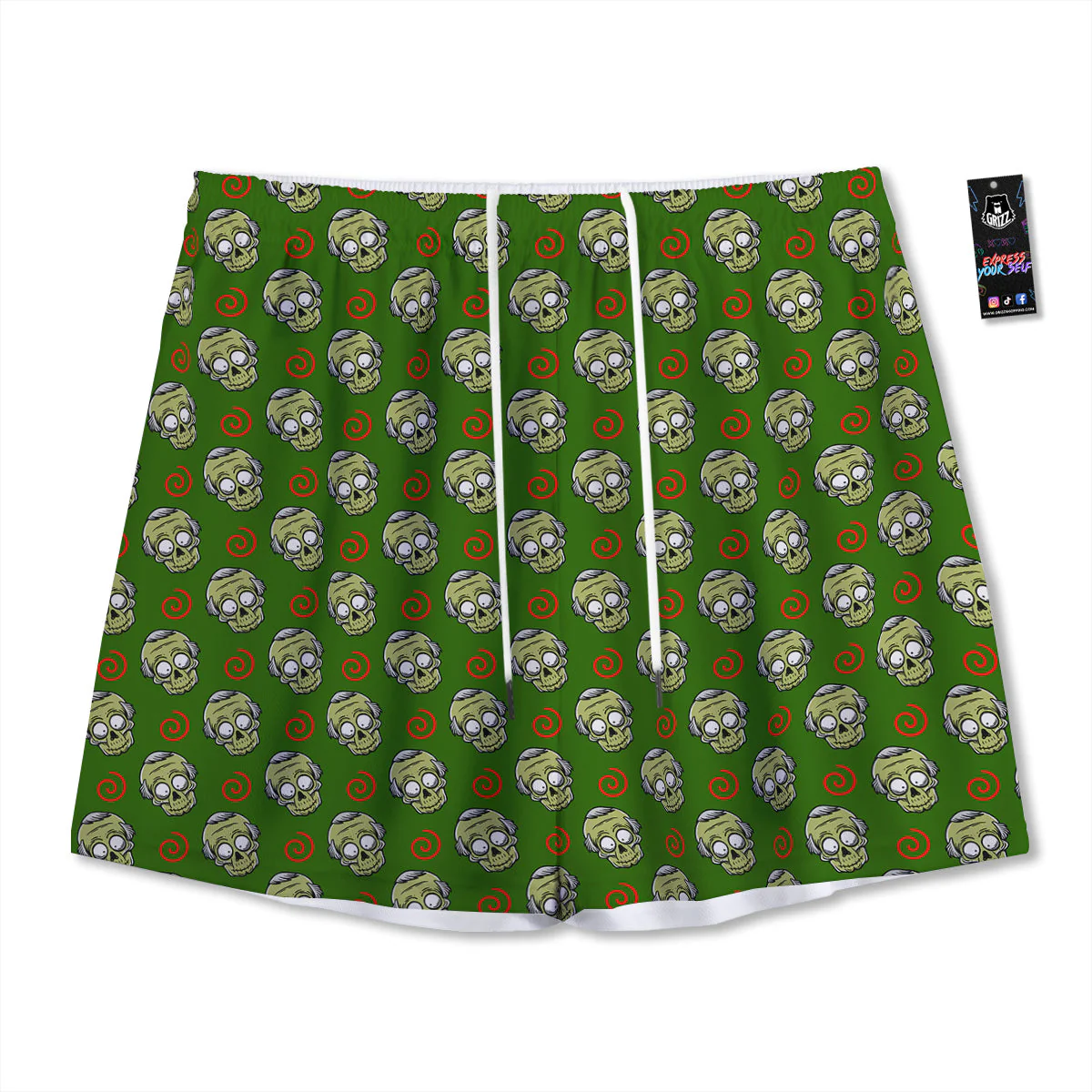 Zombie Cartoon Print Pattern Mesh Shorts