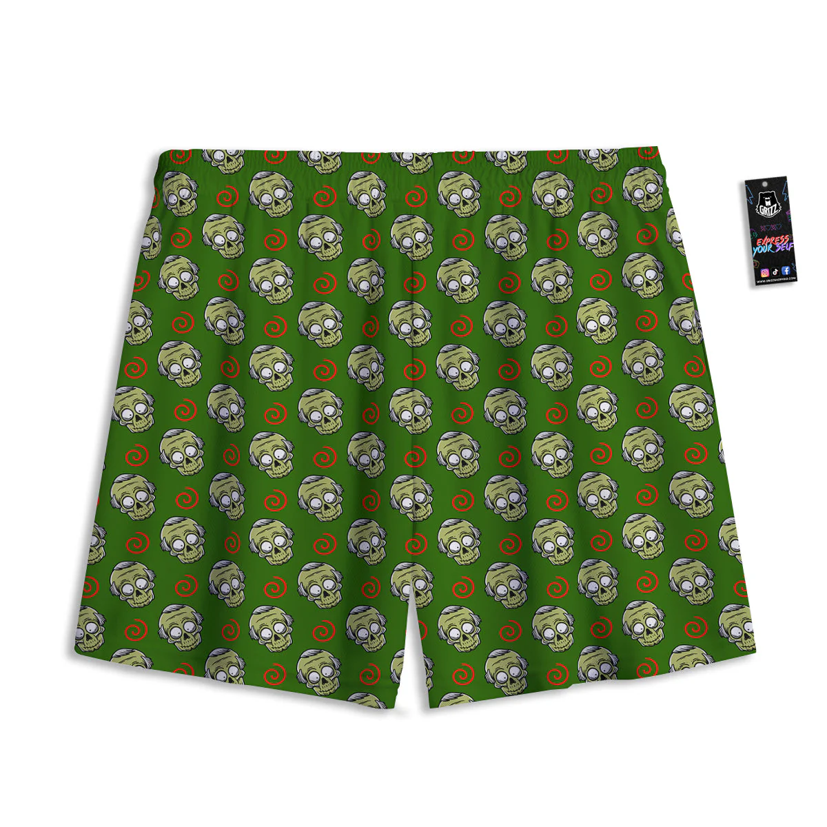 Zombie Cartoon Print Pattern Mesh Shorts - Image 2