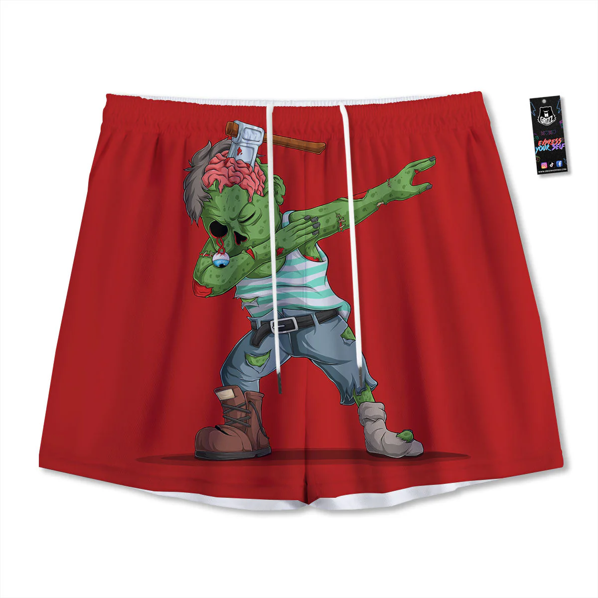 Zombie Dap Print Mesh Shorts